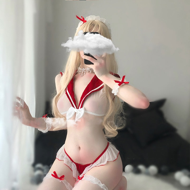 Sexy Red Sailor Cosplay Lingerie