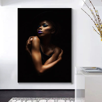 Sexy Black Nude African Woman Canvas Art