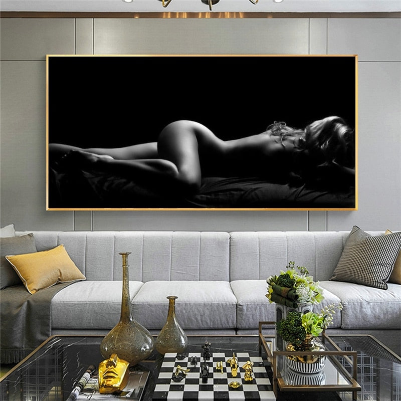 Sexy Sleeping Women Canvas Wall Art