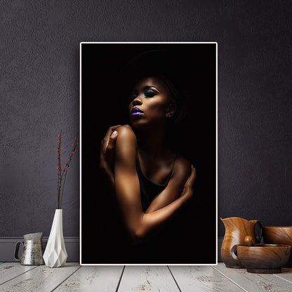 Sexy Black Nude African Woman Canvas Art