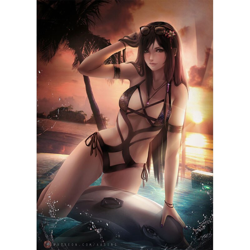 Sexy Silver Hair Yacht Girl Canvas Print