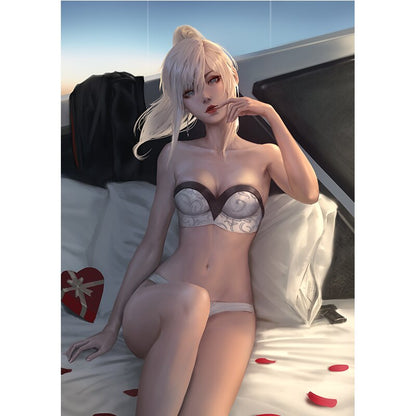 Sexy Silver Hair Yacht Girl Canvas Print