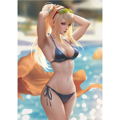 Sexy Silver Hair Yacht Girl Canvas Print