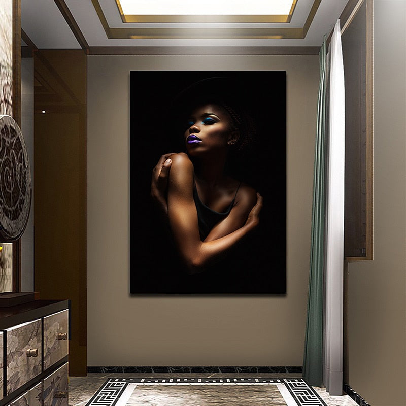 Sexy Black Nude African Woman Canvas Art