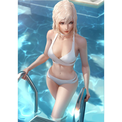 Sexy Silver Hair Yacht Girl Canvas Print