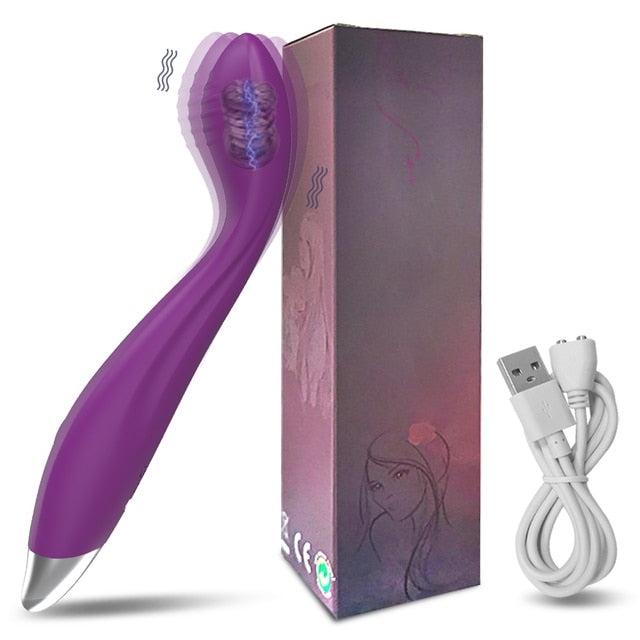 Finger-Shaped G-Spot Vibrator with Clitoris Stimulator