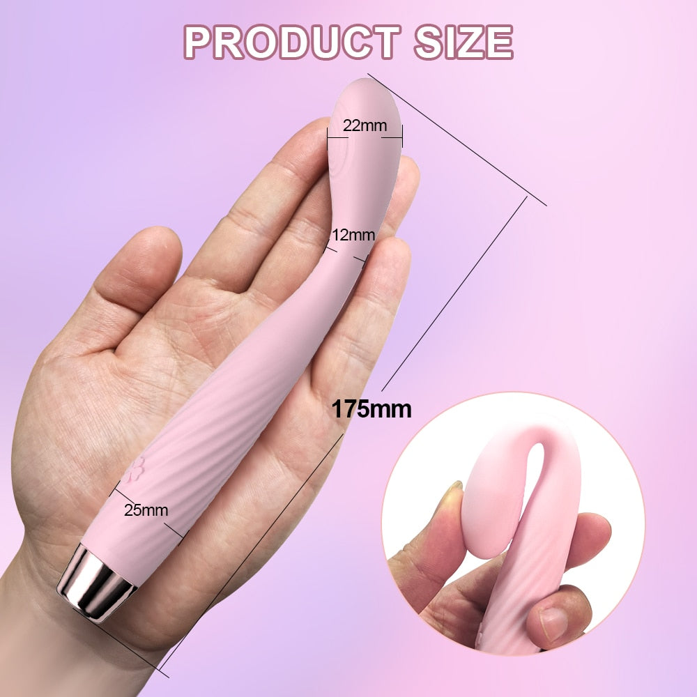 Finger-Shaped G-Spot Vibrator with Clitoris Stimulator