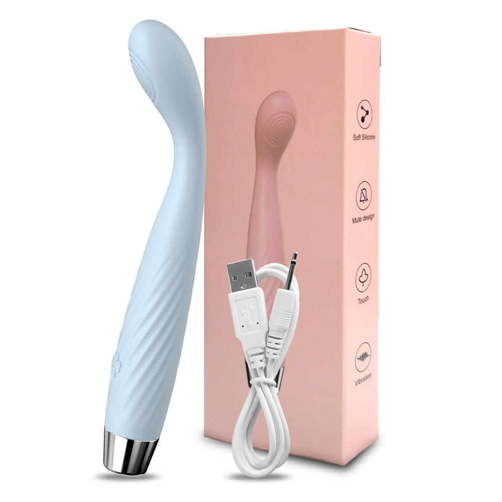 Finger-Shaped G-Spot Vibrator with Clitoris Stimulator