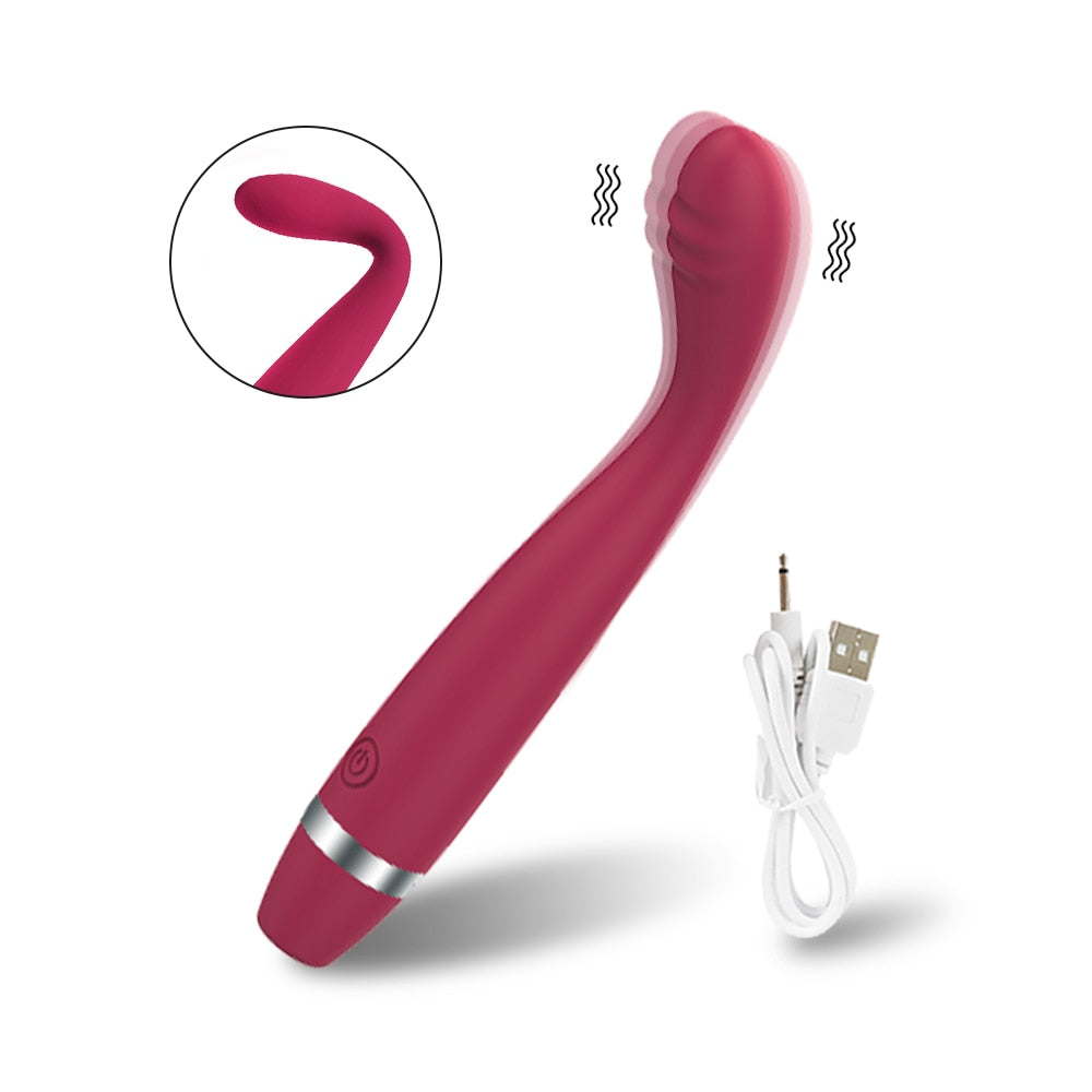 Finger-Shaped G-Spot Vibrator with Clitoris Stimulator