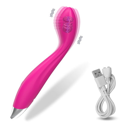 Finger-Shaped G-Spot Vibrator with Clitoris Stimulator